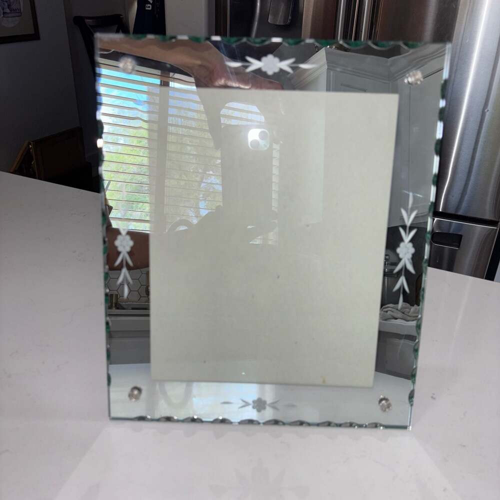 Vintage KMART 2004 Martha Stewart Living Etched Mirrored Glass Picture Frame